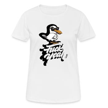 F*** YEAH - Frauen T-Shirt atmungsaktiv - Weiß - Vorne - AI Model Female 172 dark (172cm)