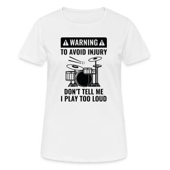 Avertissement du batteur - T-shirt respirant Femme - blanc - Devant - AI Model Female 172 dark (172cm)
