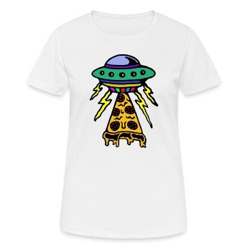 Design solely for lovers of pizza and UFOs - Women's Breathable T-Shirt - white - Front - AI Model Female 172 dark (172cm)