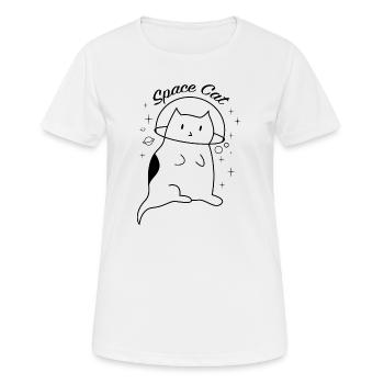 Space Katze Weltraum Planeten - Frauen T-Shirt atmungsaktiv - Weiß - Vorne - AI Model Female 172 dark (172cm)