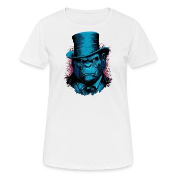 Gorilla mit Hut - Frauen T-Shirt atmungsaktiv - Weiß - Vorne - AI Model Female 172 dark (172cm)