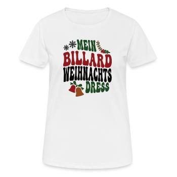 Billard Weihnachten Billard Spielerin XMAS - Frauen T-Shirt atmungsaktiv - Weiß - Vorne - AI Model Female 172 dark (172cm)