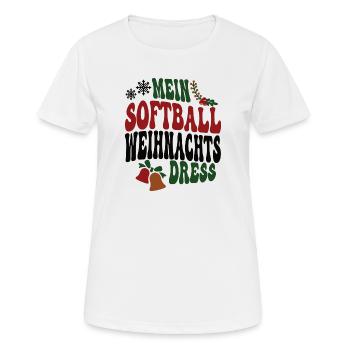 Softballerin Weihnachten Softball Spielerin XMAS - Frauen T-Shirt atmungsaktiv - Weiß - Vorne - AI Model Female 172 dark (172cm)