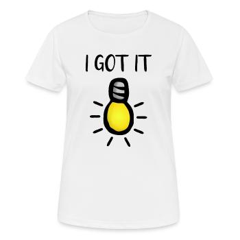 Ampoule Comprendre l'illumination - je l'ai eu - T-shirt respirant Femme - blanc - Devant - AI Model Female 172 dark (172cm)