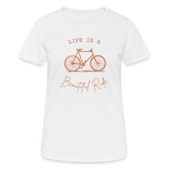 La vie est une belle balade - T-shirt respirant Femme - blanc - Devant - AI Model Female 172 dark (172cm)
