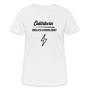 Elektrikerin Ausbildung Bestanden Azubi Elektrik - Frauen T-Shirt atmungsaktiv - Weiß - Vorne - AI Model Female 172 dark (172cm)