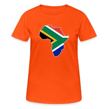 Südafrika - Frauen T-Shirt atmungsaktiv - Neonorange - Vorne - AI Model Female 172 dark (172cm)