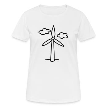 Windrad - Ökostrom - line - Frauen T-Shirt atmungsaktiv - Weiß - Vorne - AI Model Female 172 dark (172cm)