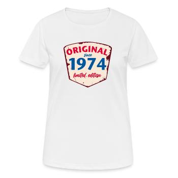 1974 Blechschild - limeted edition - Vintage - Frauen T-Shirt atmungsaktiv - Weiß - Vorne - AI Model Female 172 dark (172cm)
