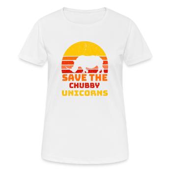 Save The Chubby Unicorns - Women's Breathable T-Shirt - white - Front - AI Model Female 172 dark (172cm)