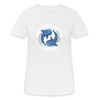 Walhai - Chumpon Pinnacle - Koh Tao - Tauchen - Frauen T-Shirt atmungsaktiv - Weiß - Vorne - AI Model Female 172 dark (172cm)