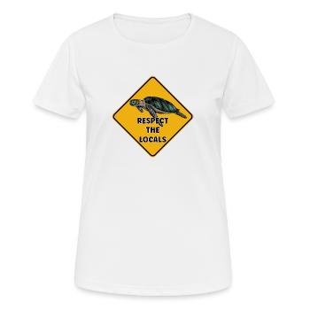 Warnschild Taucher - Respektiere die Einheimischen - Frauen T-Shirt atmungsaktiv - Weiß - Vorne - AI Model Female 172 dark (172cm)