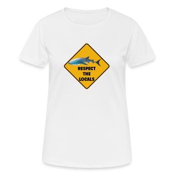 Warnschild Taucher - Respektiere die Einheimischen - Frauen T-Shirt atmungsaktiv - Weiß - Vorne - AI Model Female 172 dark (172cm)