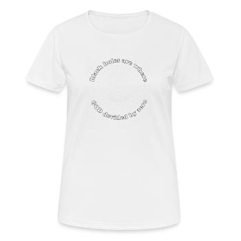 Black holes are where god divided by zero - Women's Breathable T-Shirt - white - Front - AI Model Female 172 dark (172cm)
