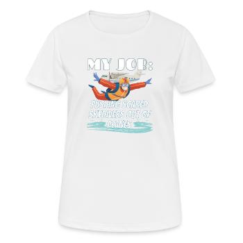 Skydiver - mein Job: Leute aus dem Flugzeug werfen - Frauen T-Shirt atmungsaktiv - Weiß - Vorne - AI Model Female 172 dark (172cm)