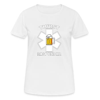 Thirst responder - Bartender or Sani Design - Women's Breathable T-Shirt - white - Front - AI Model Female 172 dark (172cm)
