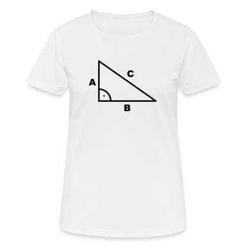 Mathematik Symbol - Dreieck - Rechter Winkel - Frauen T-Shirt atmungsaktiv - Weiß - Vorne - AI Model Female 172 dark (172cm)