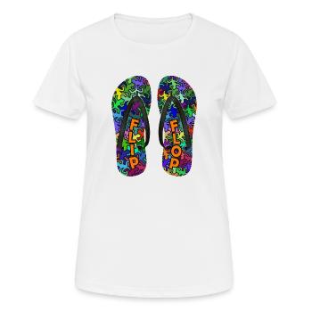 Geckos FLIP FLOP - Women's Breathable T-Shirt - white - Front - AI Model Female 172 dark (172cm)