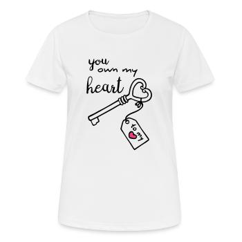 Schlüssel zu meinem Herzen - Frauen T-Shirt atmungsaktiv - Weiß - Vorne - AI Model Female 172 dark (172cm)