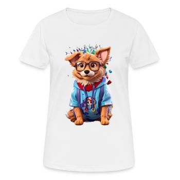 Chien mignon - T-shirt respirant Femme - blanc - Devant - AI Model Female 172 dark (172cm)