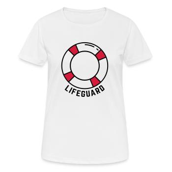 Lifeguard Rettungsschwimmer Rettungsring - Frauen T-Shirt atmungsaktiv - Weiß - Vorne - AI Model Female 172 dark (172cm)