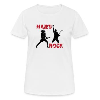 Hard Rock Gitarristen - Frauen T-Shirt atmungsaktiv - Weiß - Vorne - AI Model Female 172 dark (172cm)