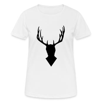 Hannibal - Deer head - Women's Breathable T-Shirt - white - Front - AI Model Female 172 dark (172cm)