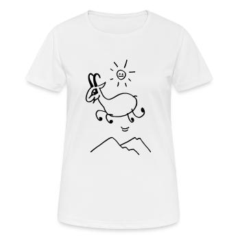 Chamois débile - T-shirt respirant Femme - blanc - Devant - AI Model Female 172 dark (172cm)