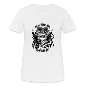 Guns - Women's Breathable T-Shirt - white - Front - AI Model Female 172 dark (172cm)