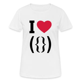 I LOVE PUSSY - ASCII - Porn - Porno - Women's Breathable T-Shirt - white - Front - AI Model Female 172 dark (172cm)