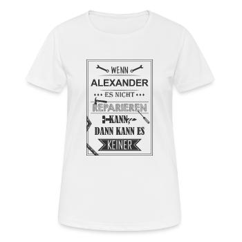 Reparieren Alexander 1 - Frauen T-Shirt atmungsaktiv - Weiß - Vorne - AI Model Female 172 dark (172cm)