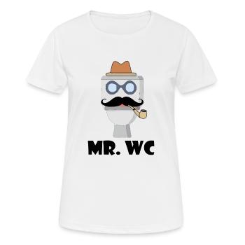 MR WC - Frauen T-Shirt atmungsaktiv - Weiß - Vorne - AI Model Female 172 dark (172cm)