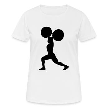 Gewichtheber - Frauen T-Shirt atmungsaktiv - Weiß - Vorne - AI Model Female 172 dark (172cm)