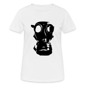 masque à gaz, le crâne, le crâne, la protection - T-shirt respirant Femme - blanc - Devant - AI Model Female 172 dark (172cm)