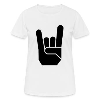 Rock Hand Pommesgabel Devilhand - Frauen T-Shirt atmungsaktiv - Weiß - Vorne - AI Model Female 172 dark (172cm)