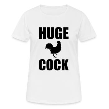 Huge Cock - Women's Breathable T-Shirt - white - Front - AI Model Female 172 dark (172cm)