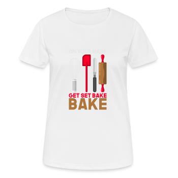 Los Backen! Wallholz Schneebesen lustiger Spruch - Frauen T-Shirt atmungsaktiv - Weiß - Vorne - AI Model Female 172 dark (172cm)