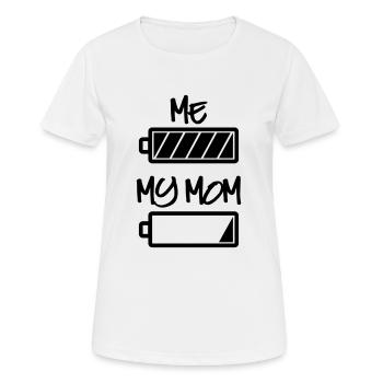 me my mom batterie - Meine Mama und ich Batterie - Frauen T-Shirt atmungsaktiv - Weiß - Vorne - AI Model Female 172 dark (172cm)