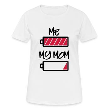 me my mom batterie - Meine Mama und ich Batterie - Frauen T-Shirt atmungsaktiv - Weiß - Vorne - AI Model Female 172 dark (172cm)