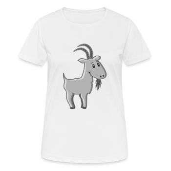 Caricature de chèvre Billy - T-shirt respirant Femme - blanc - Devant - AI Model Female 172 dark (172cm)
