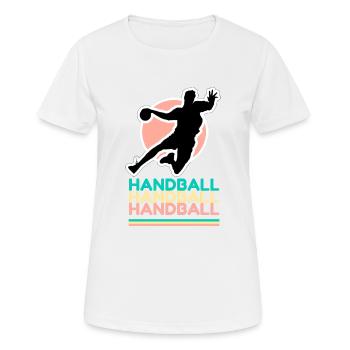Handball, handball, handball - T-shirt respirant Femme - blanc - Devant - AI Model Female 172 dark (172cm)