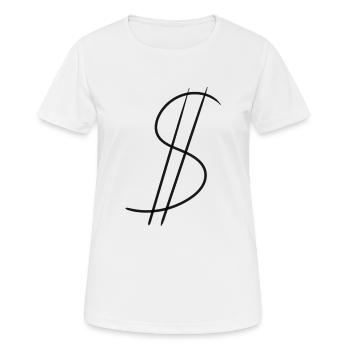 Argent en dollars - T-shirt respirant Femme - blanc - Devant - AI Model Female 172 dark (172cm)