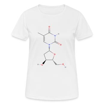 Thymidin Molekül - Farbige Strukturformel - Frauen T-Shirt atmungsaktiv - Weiß - Vorne - AI Model Female 172 dark (172cm)
