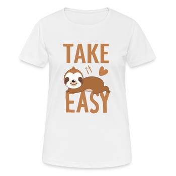 Faultier faul chillen chill out Gelassenheit easy - Frauen T-Shirt atmungsaktiv - Weiß - Vorne - AI Model Female 172 dark (172cm)