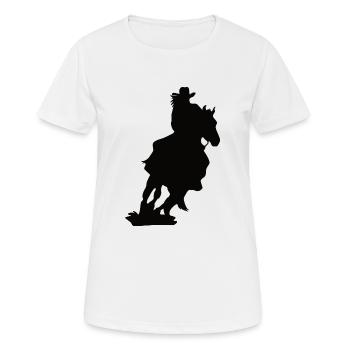 Cheval Western - T-shirt respirant Femme - blanc - Devant - AI Model Female 172 dark (172cm)
