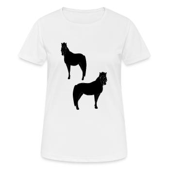 Haflinger in Schwarz - Frauen T-Shirt atmungsaktiv - Weiß - Vorne - AI Model Female 172 dark (172cm)