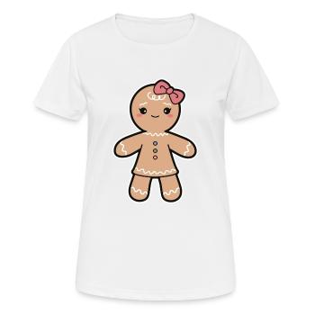 Lebkuchen Frau - Frauen T-Shirt atmungsaktiv - Weiß - Vorne - AI Model Female 172 dark (172cm)