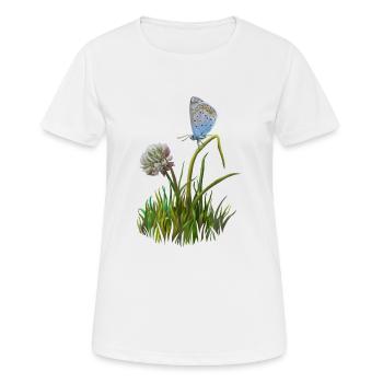 Schmetterling und Klee - Frauen T-Shirt atmungsaktiv - Weiß - Vorne - AI Model Female 172 dark (172cm)