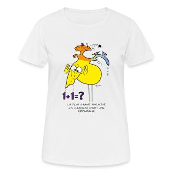 Réflexion Shadokienne... - T-shirt respirant Femme - blanc - Devant - AI Model Female 172 dark (172cm)