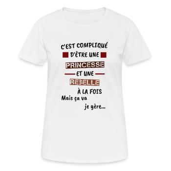 Princesse - T-shirt respirant Femme - blanc - Devant - AI Model Female 172 dark (172cm)